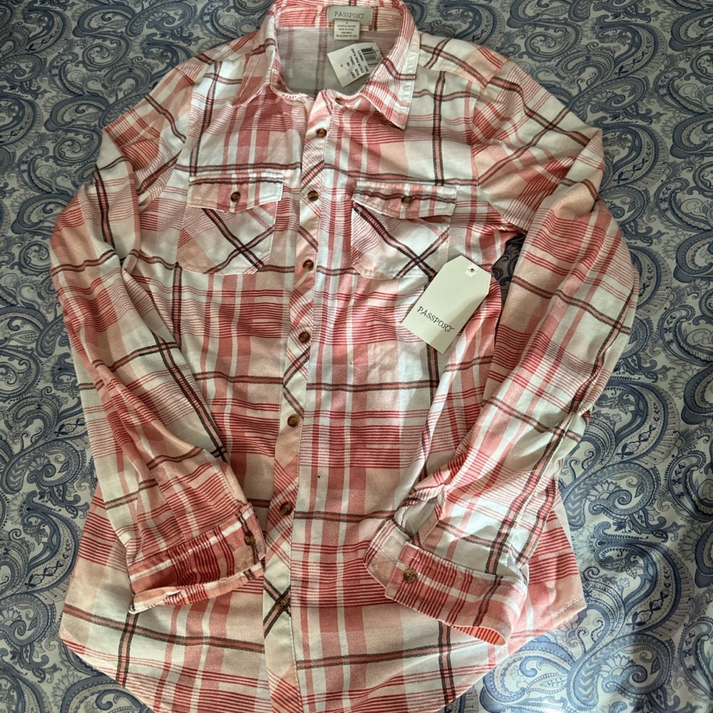 Pink soft flannel!! Brand New!! Size S can fit XS